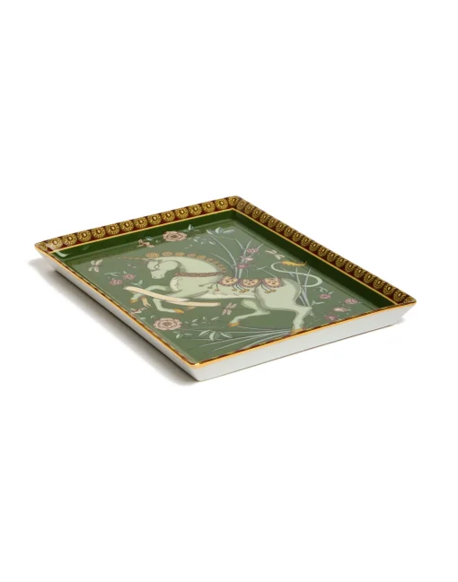 Trinket TrayThe Unicorn Dark Green in Porcelain