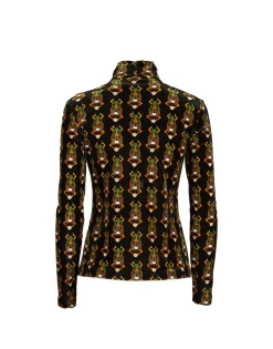 TurtleneckScarab Black in Stretch Velvet