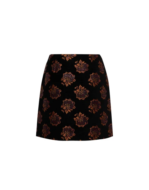 Twiggy SkirtRosette Black in Jacquard