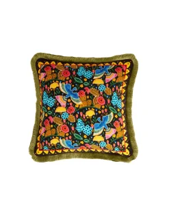 Velvet CushionColombo Black in Cotton Velvet