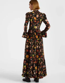 Visconti DressBotticelli Black in Crepe De Chine Silk