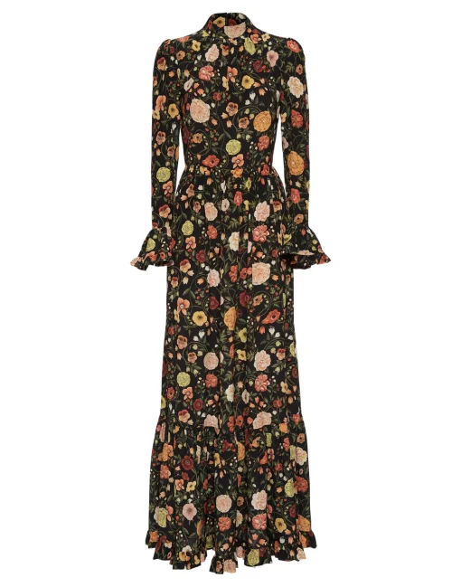 Visconti DressBotticelli Black in Crepe De Chine Silk