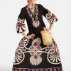 Viviana DressMedallion Placée Black in Cotton Voile