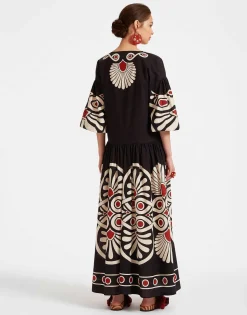 Viviana DressMedallion Placée Black in Cotton Voile