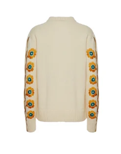 V-Neck Boy SweaterDaisychain Placée Off White in Wool Cashmere