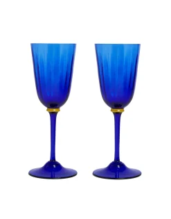 Wine Glasses Set Of 2Blue in Murano Glass