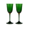 Wine Glasses Set Of 2Green in Murano Glass