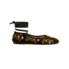 Winter Ballerina FlatsScarab Black in Cotton Velvet